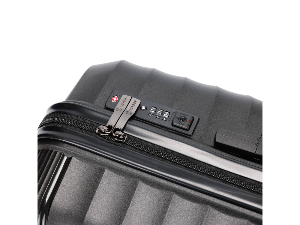 Чемодан TORBER НЕВО, чёрный, полипропилен, 45 х 26 х 66 см, 66 л