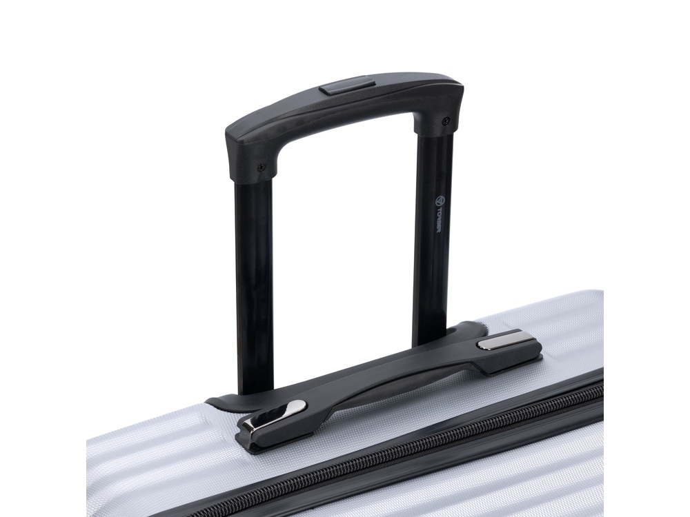 Чемодан TORBER ЛАМА, серебристый, ABS-пластик, 49 х 29,5 х 77 см, 92 л