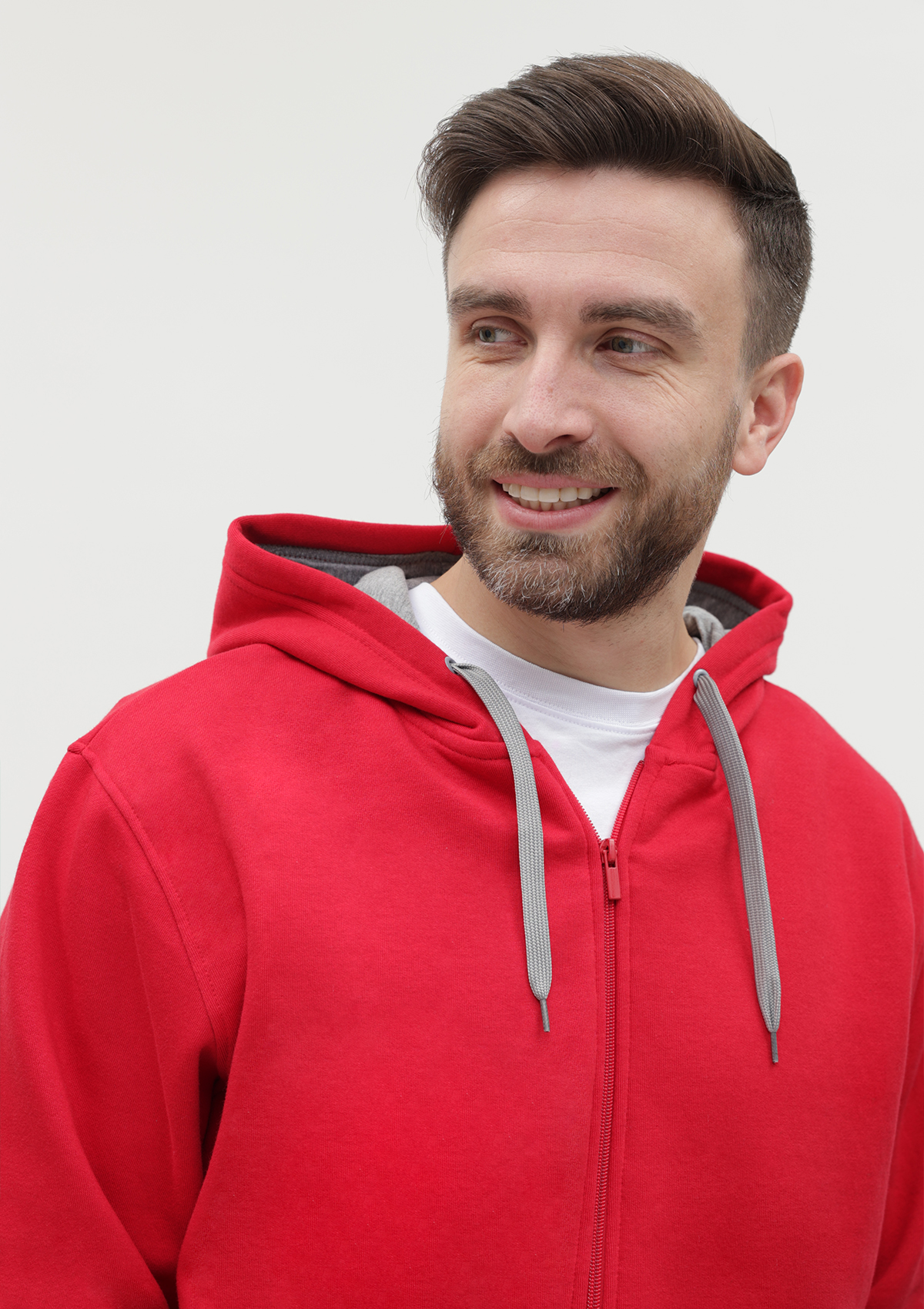 Толстовка мужская STAN с капюшоном на молнии футер с начёсом 280, 17, Красный,  (14)  (52/XL)