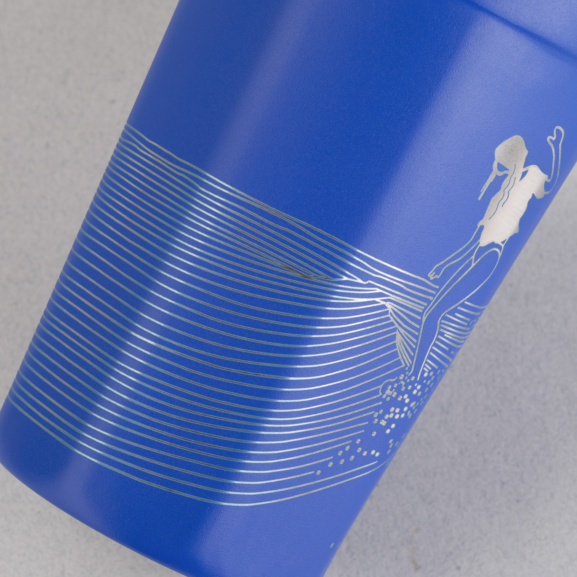 Термостакан "Eclipse" 400 мл, покрытие пудра, синий — пример нанесения логотипа () | Print Logo