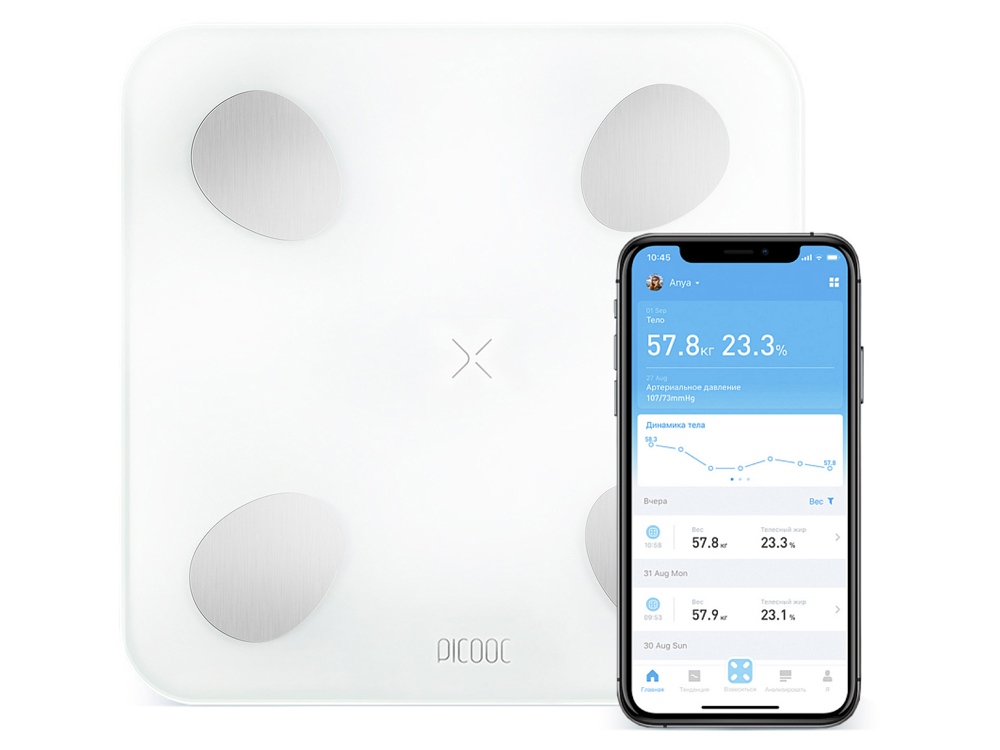 Умные диагностические весы Mini Lite с логотипом Picooc | Print Logo