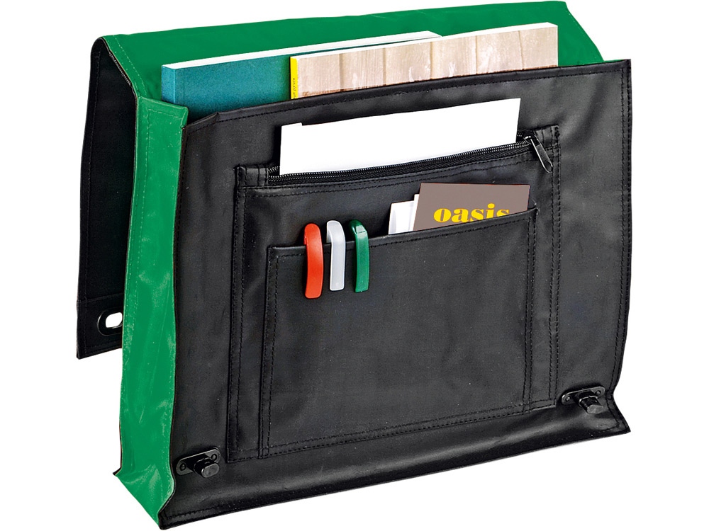 Сумка Атташе, черный/зеленый