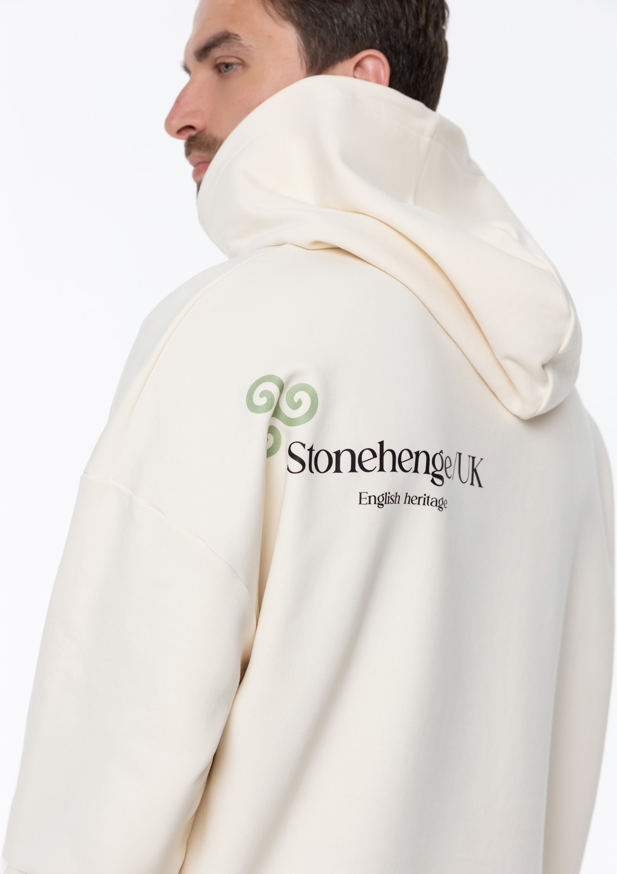 Худи унисекс STAN оверсайз футер без начёса 350, 66, Молочный,  (11)  (50/L)