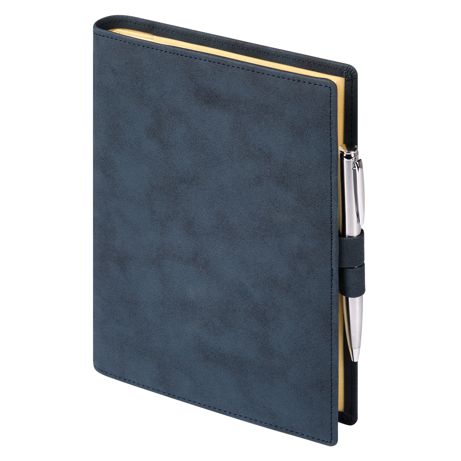 Ежедневник-портфолио Клип (Clip NEO) недатированный в подарочной коробке, синий (в комплекте ручка Sonata BP серебро)