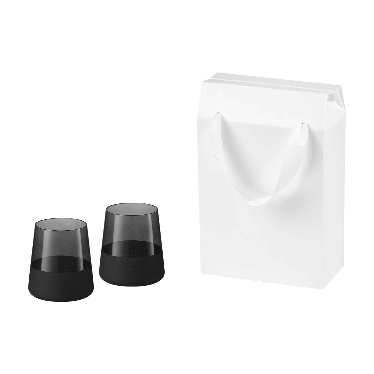 Подарочная коробка-пакет универсальная малая, белая, 186х100х277 мм — пример нанесения логотипа (Portobello подарочная упаковка) | Print Logo