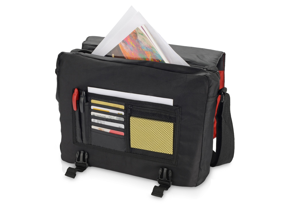 Сумка для документов Грей, серый/ красный