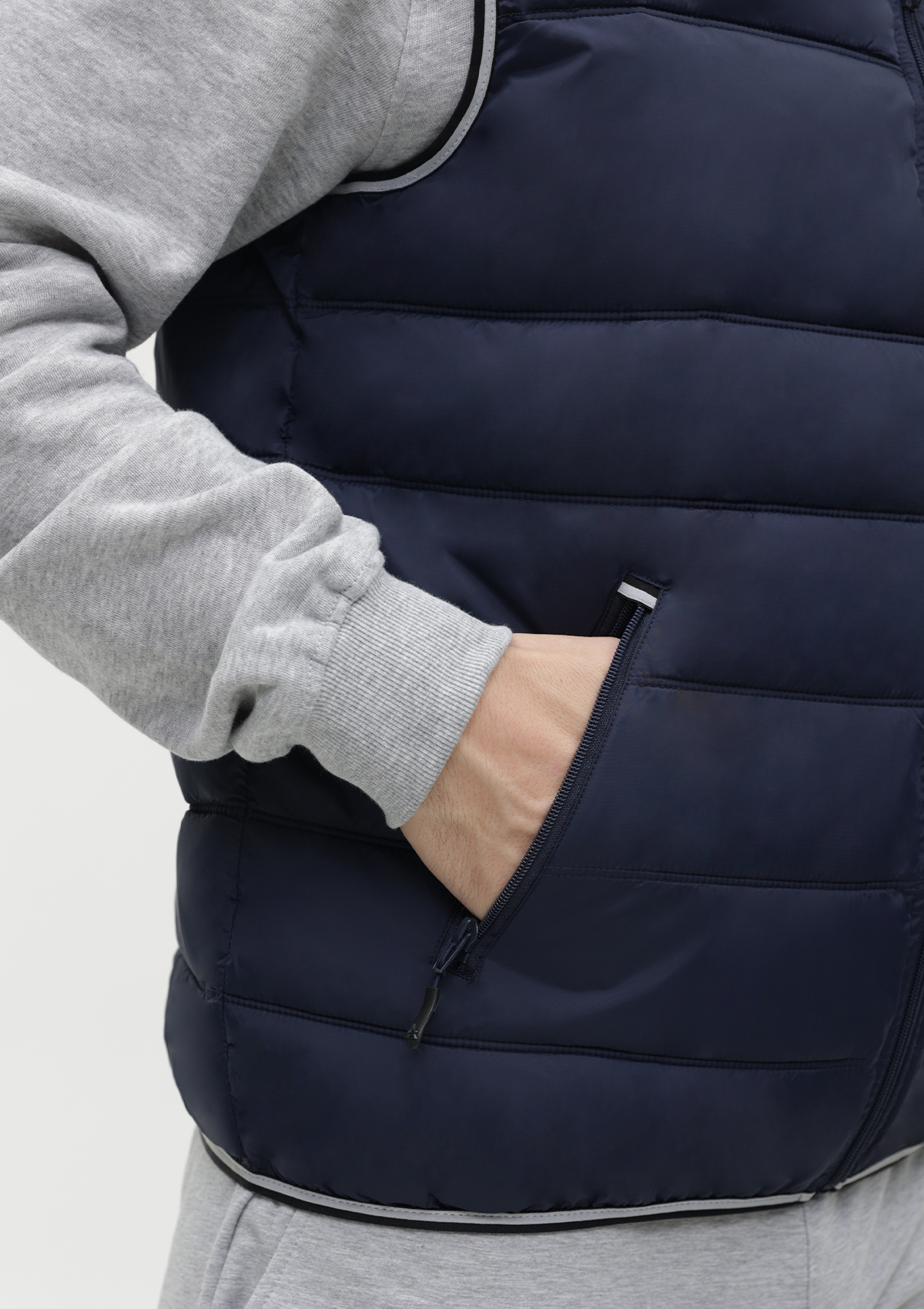 Жилет мужской STAN утепленный таффета 210T,65, 82, Темно-синий с контрастом,  (461)  (50/L)