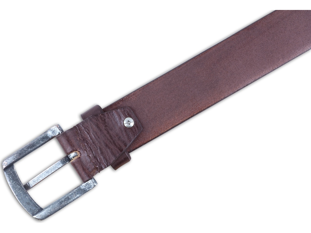 Ремень KLONDIKE Creek, односторонний, натуральная воловья кожа, цвет тёмно-коричневый, 130 х 4 см