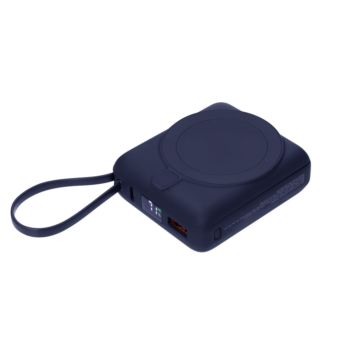 Внешний аккумулятор с подсветкой Ritter PD 10000mAh с функцией беспроводной зарядки 15W, синий