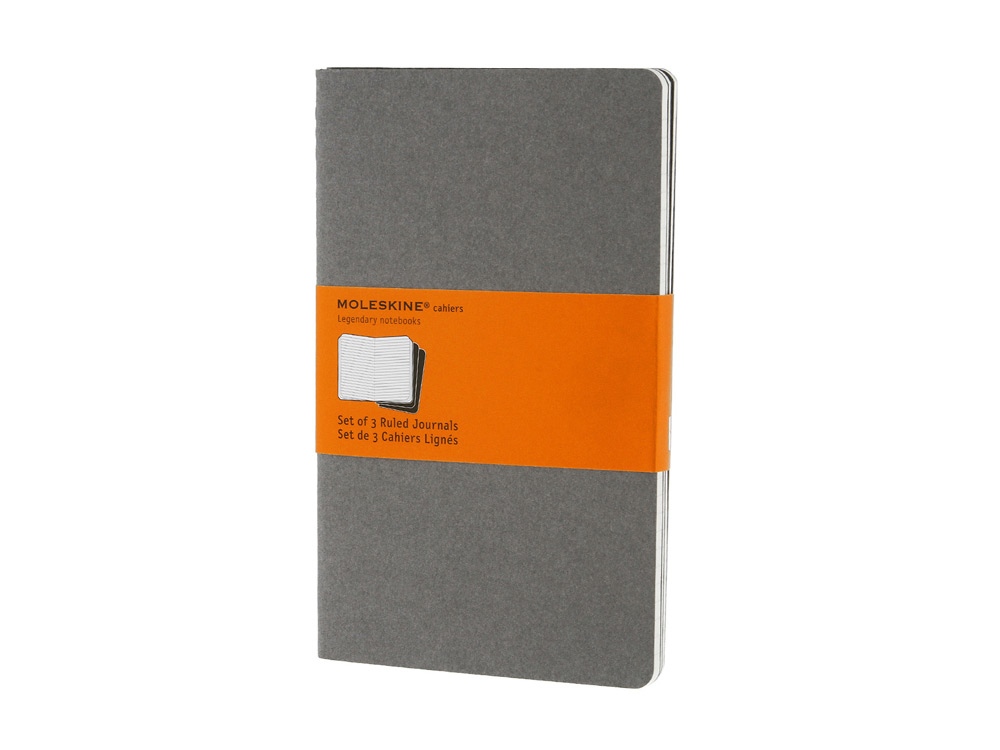 Набор записных книжек А5 Cahier (в линейку), 3 шт с логотипом Moleskine | Print Logo