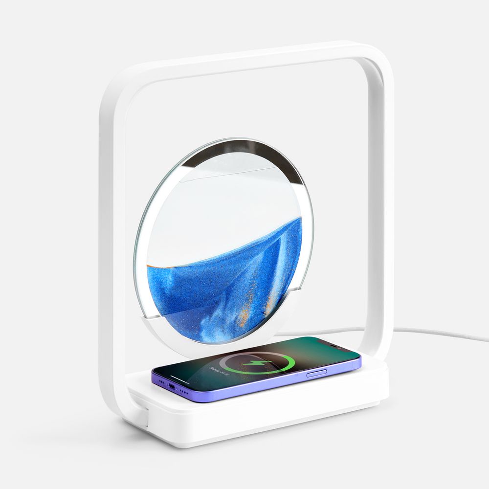 Интерьерный светильник с беспроводной зарядкой Sandflow с логотипом Molti | Print Logo