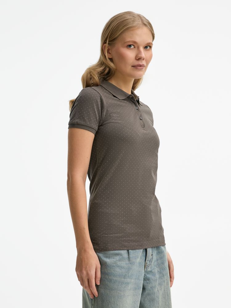 Рубашка поло женская Brandy Women темно-серый с белым, размер L