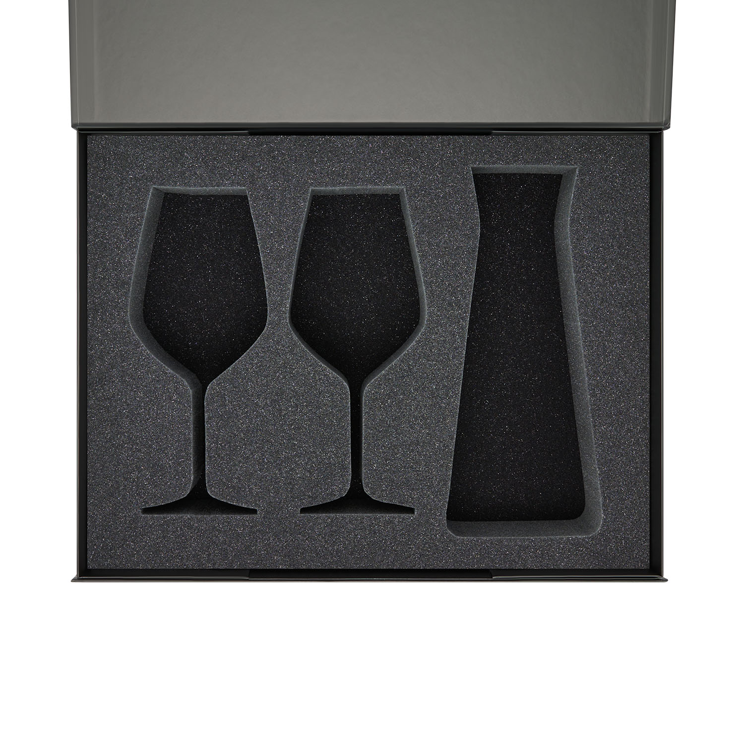 Ложемент под 2 бокала для вина + декантер в большую коробку-трансформер (арт. 695722) с логотипом Portobello подарочная упаковка | Print Logo