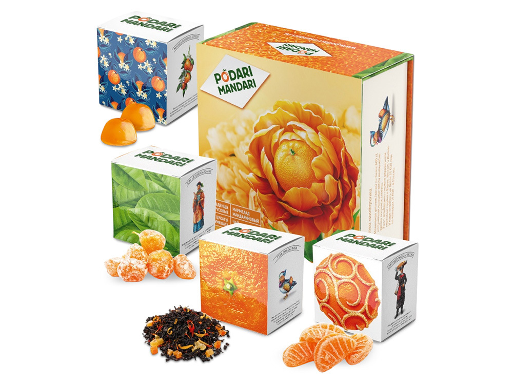 Подарочный набор с чаем и сладостями ПодариМандари с логотипом СУГРЕВЪ | Print Logo