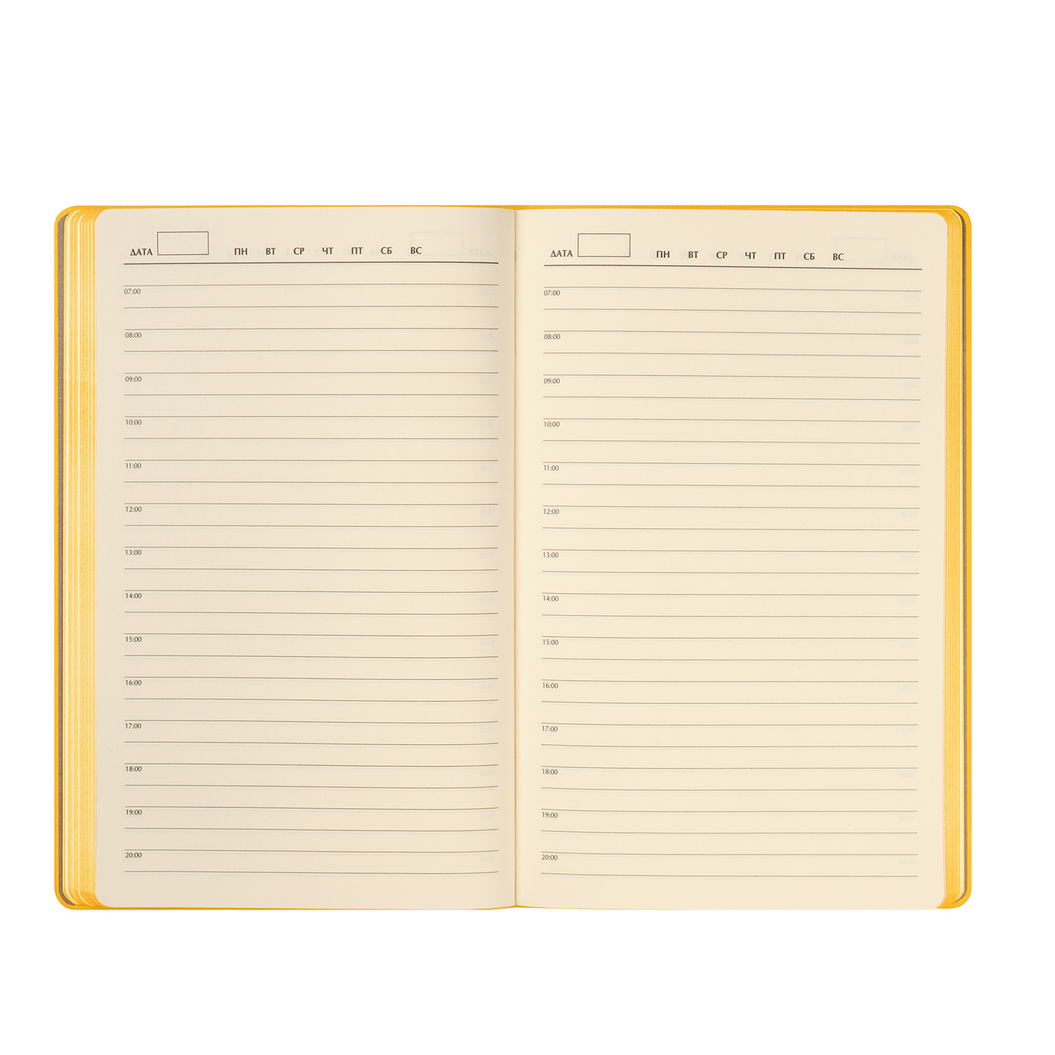 Ежедневник Рейн (Rain) недатированный, желтый (без упаковки, без стикера)