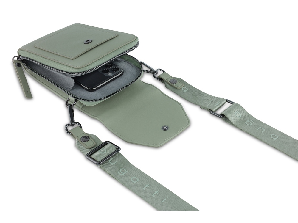 Сумка наплечная BUGATTI АЛМАТА | ALMATA, мятная, полиуретан, 11х4х19 см