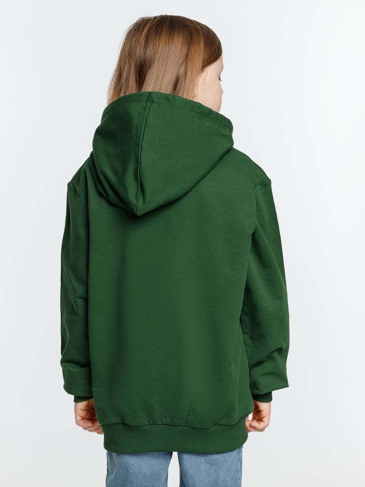 Толстовка с капюшоном детская Kirenga Kids, темно-зеленая, 14 лет