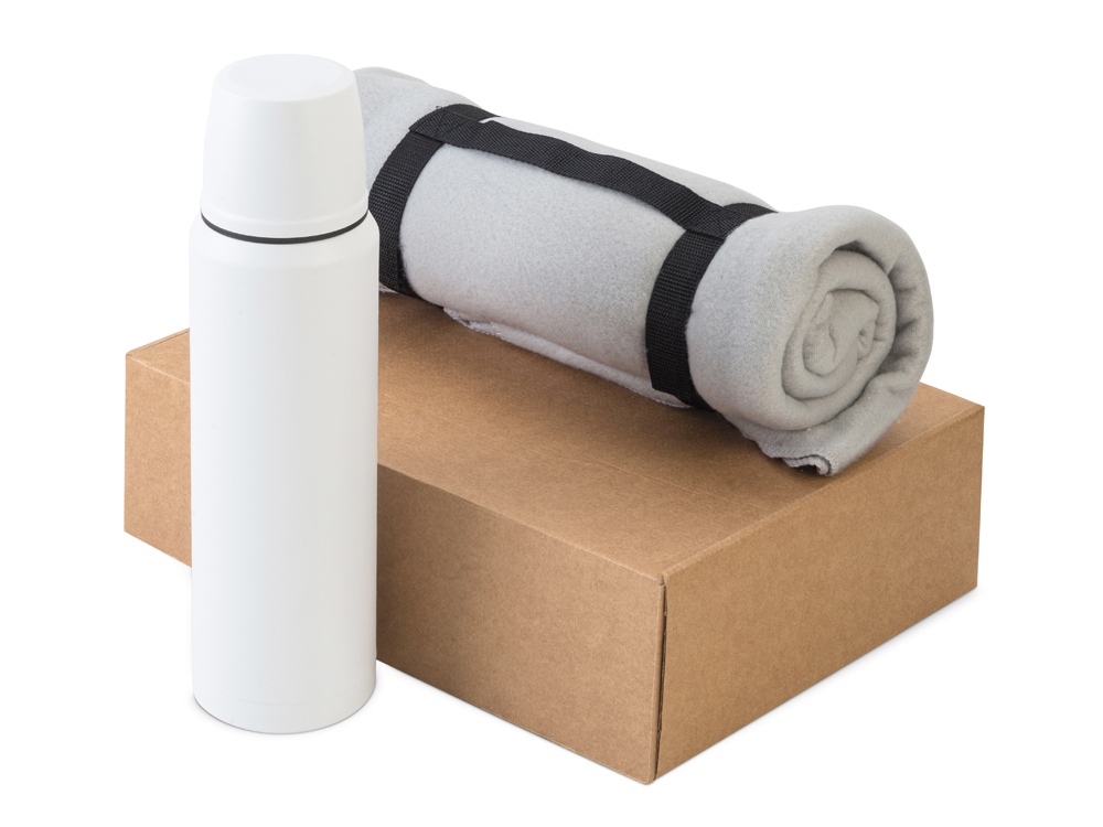 Подарочный набор из термоса и пледа Serenity с логотипом  | Print Logo