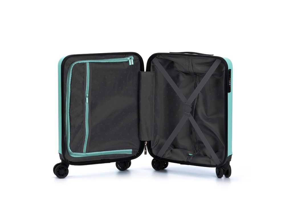 Чемодан TORBER КАСПИЙ, светло-зелёный, ABS-пластик, 38 х 20 х 54 см, 35 л