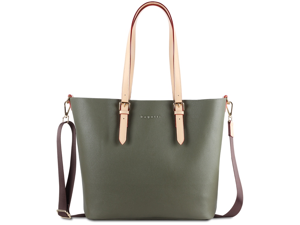 Сумка-шоппер BUGATTI ЭЛЛА | ELLA, оливковая, полиуретан, 47,5х12х32 см