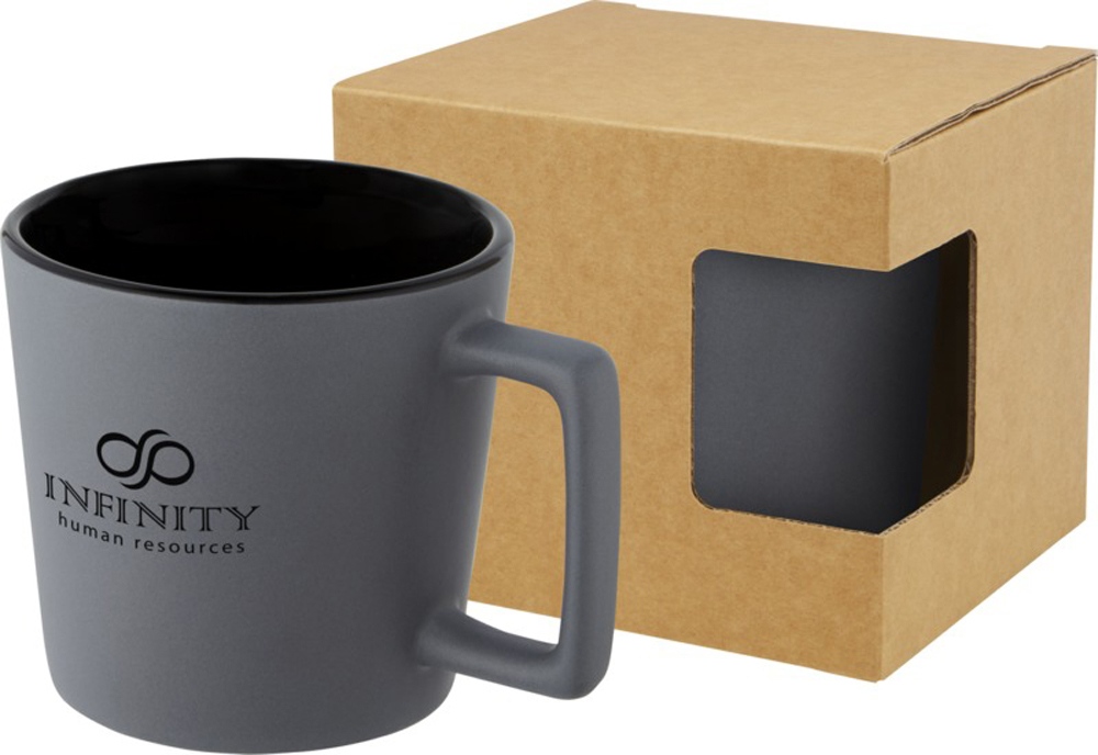 Cali Керамическая кружка объемом 370 мл с матовой отделкой - сплошной черный / Matted Grey
