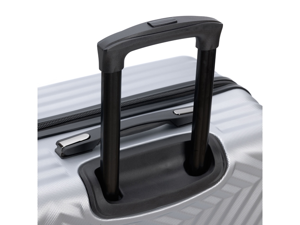 Чемодан TORBER ЛАМА, серебристый, ABS-пластик, 49 х 29,5 х 77 см, 92 л