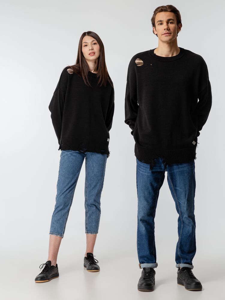 Джемпер оверсайз унисекс Grunge, черный, размер L/XL