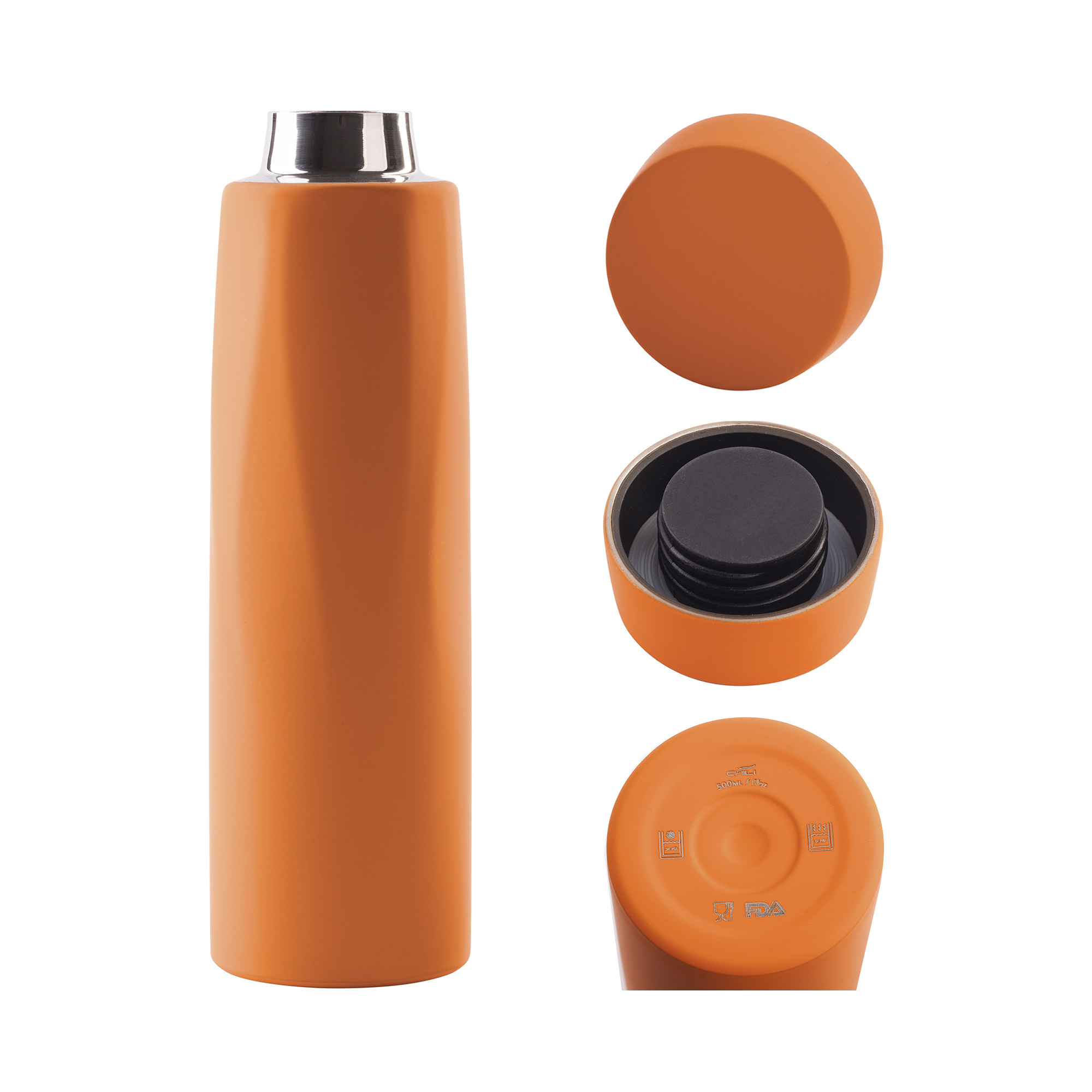 Термос "Calypso", покрытие soft touch, 500 мл, оранжевый