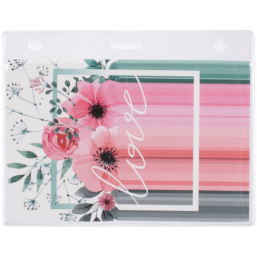 Карман для бейджа Lucid, горизонтальный — пример нанесения логотипа () | Print Logo