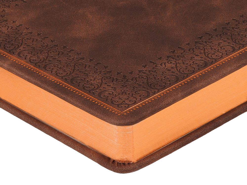 Ежедневник недатированный А5 Royal, коричневый с бронзовым срезом