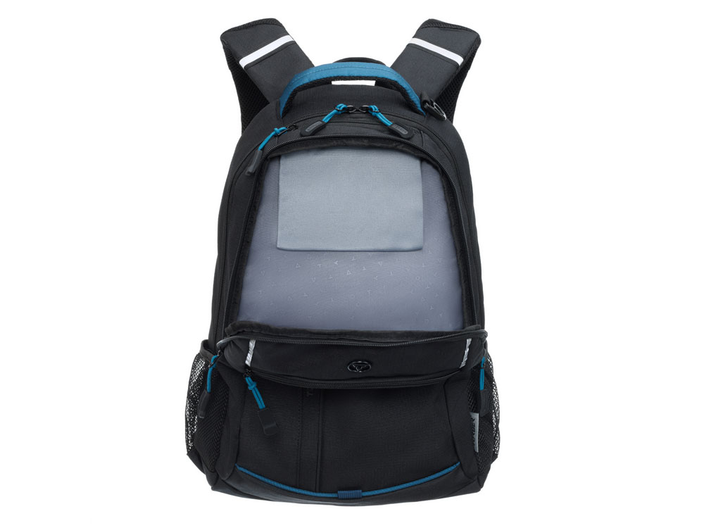 Рюкзак TORBER РАКЕТА с отделением для ноутбука 15.6, чёрный/синий, нейлон, 32 х 14 х 50 см, 22л