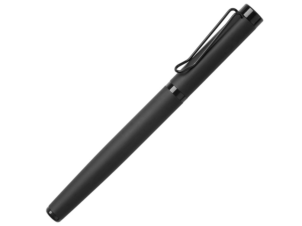 Металлическая ручка роллер Black Lama soft-touch с логотипом Lettertone | Print Logo