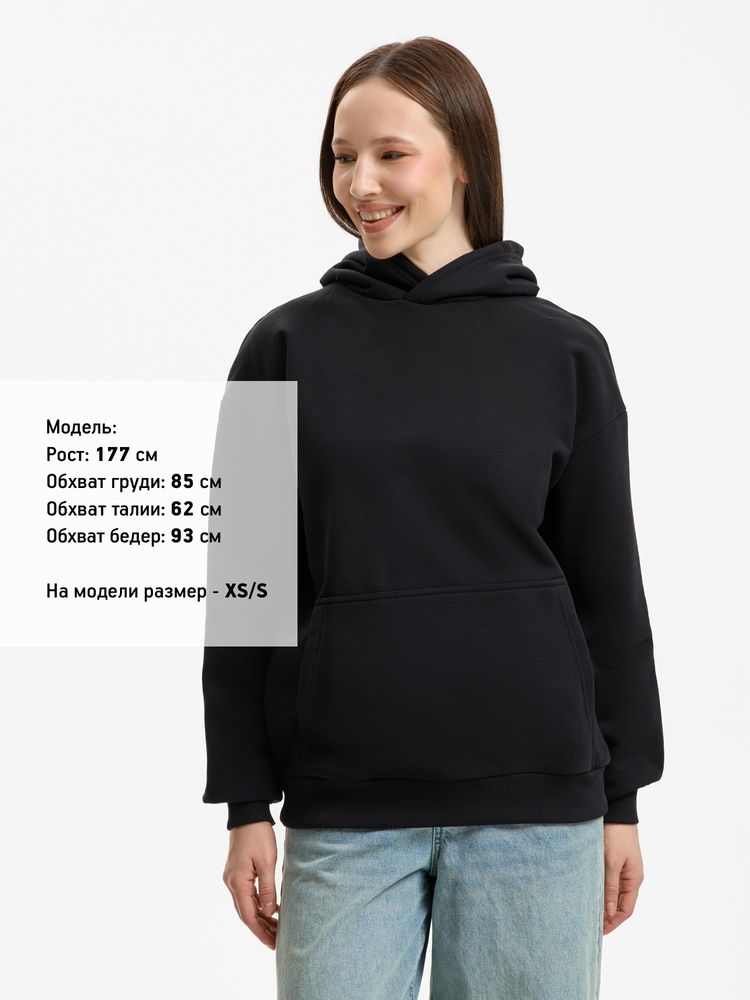 Худи унисекс оверсайз Daylero, черное, размер XS/S