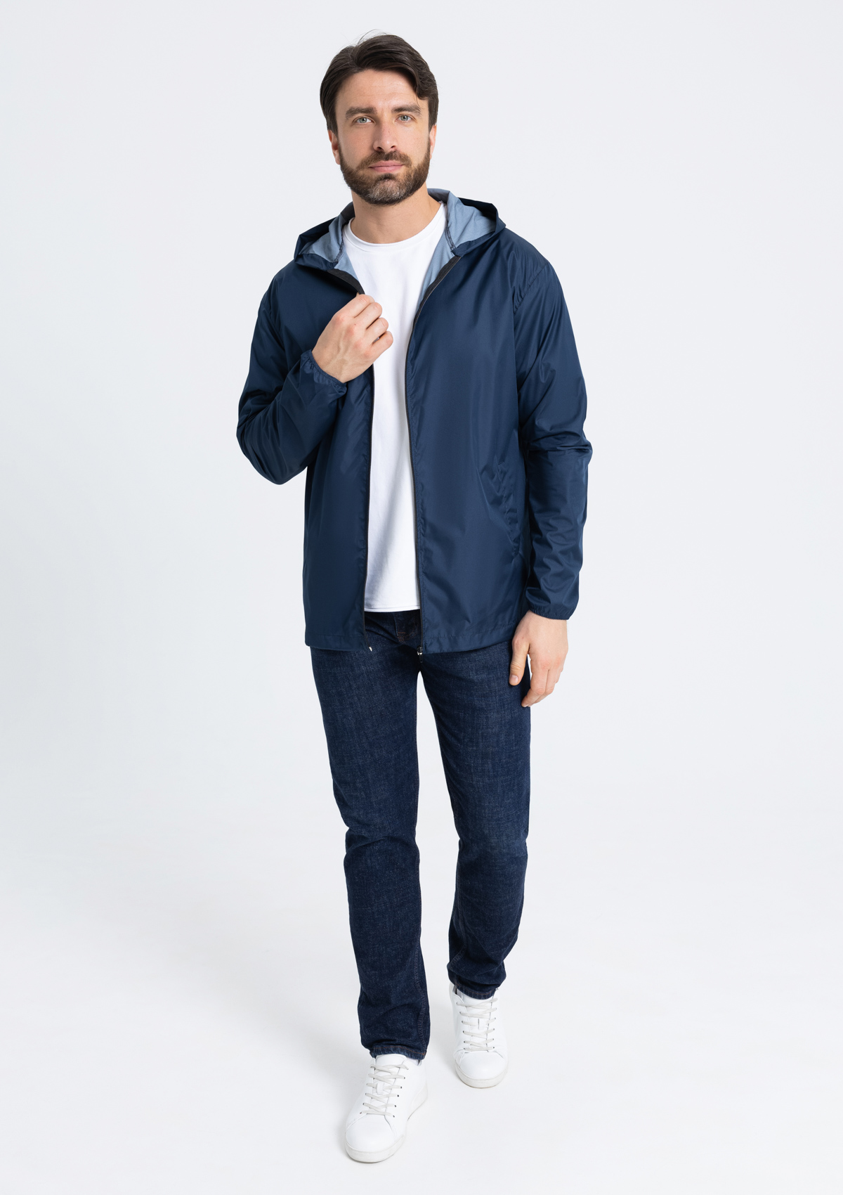 Ветровка унисекс STAN дюспо 210T, 85, 59, Тёмно-синий,  (46)  (44/XS)