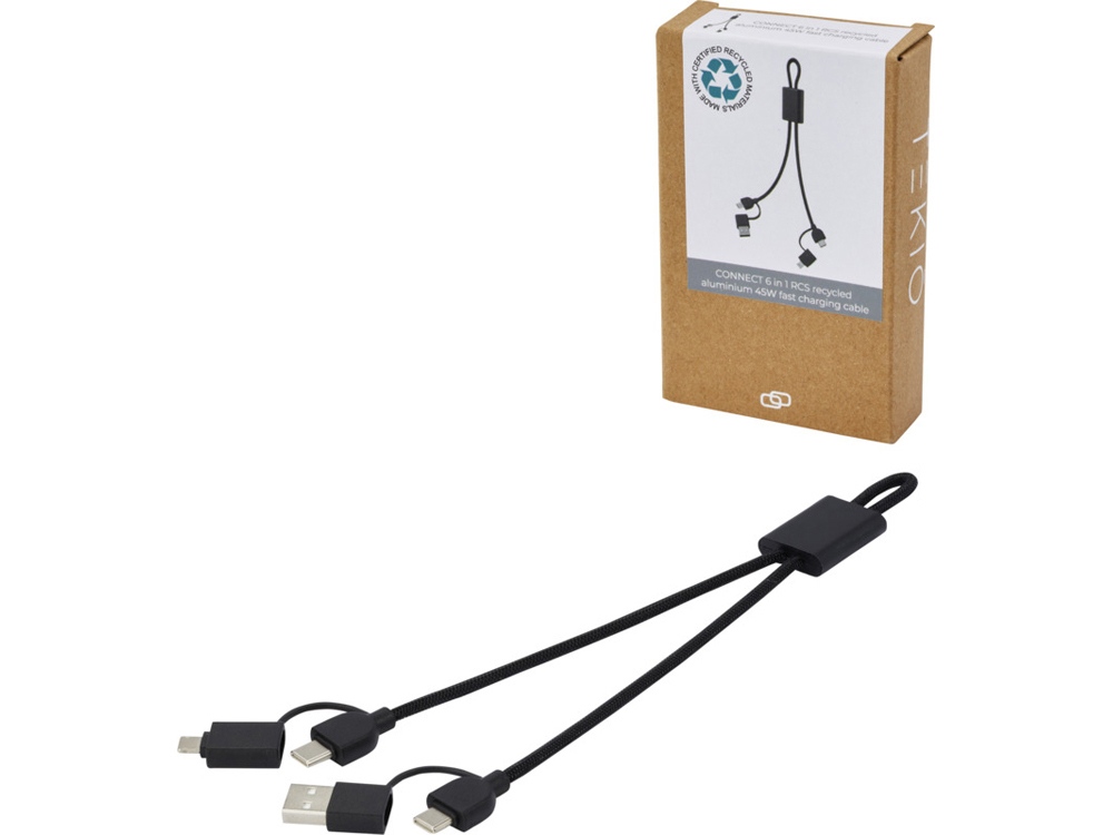 Кабель 6 в 1 для быстрой зарядки Connect, 45 Вт фото на сайте Print Logo.
