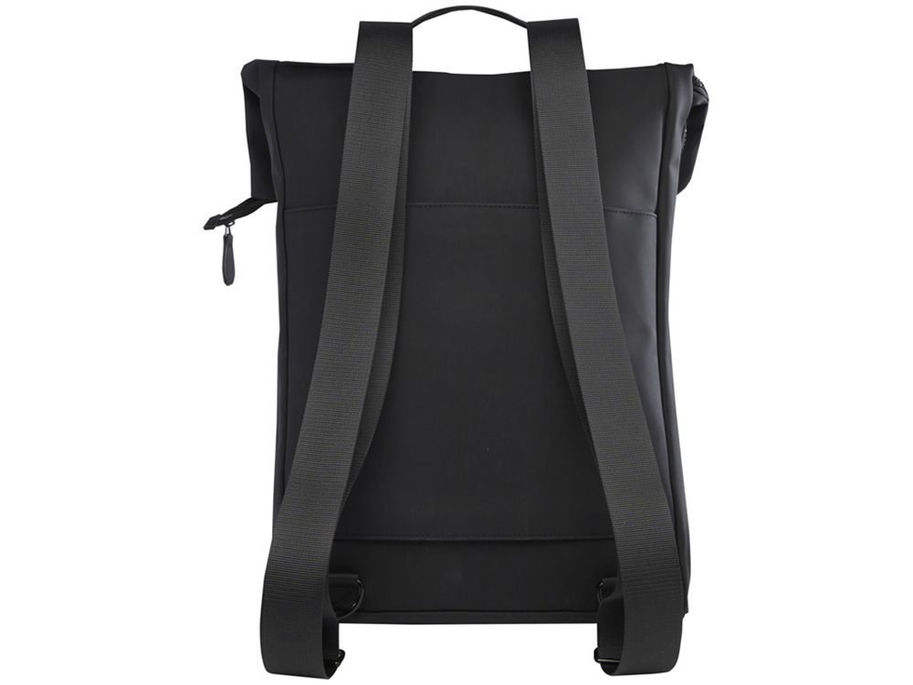 Рюкзак для ноутбука 15,6 Turner объемом 12 л со сворачивающимся верхом, изготовленный из переработанных материалов по стандарту GRS - сплошной черный