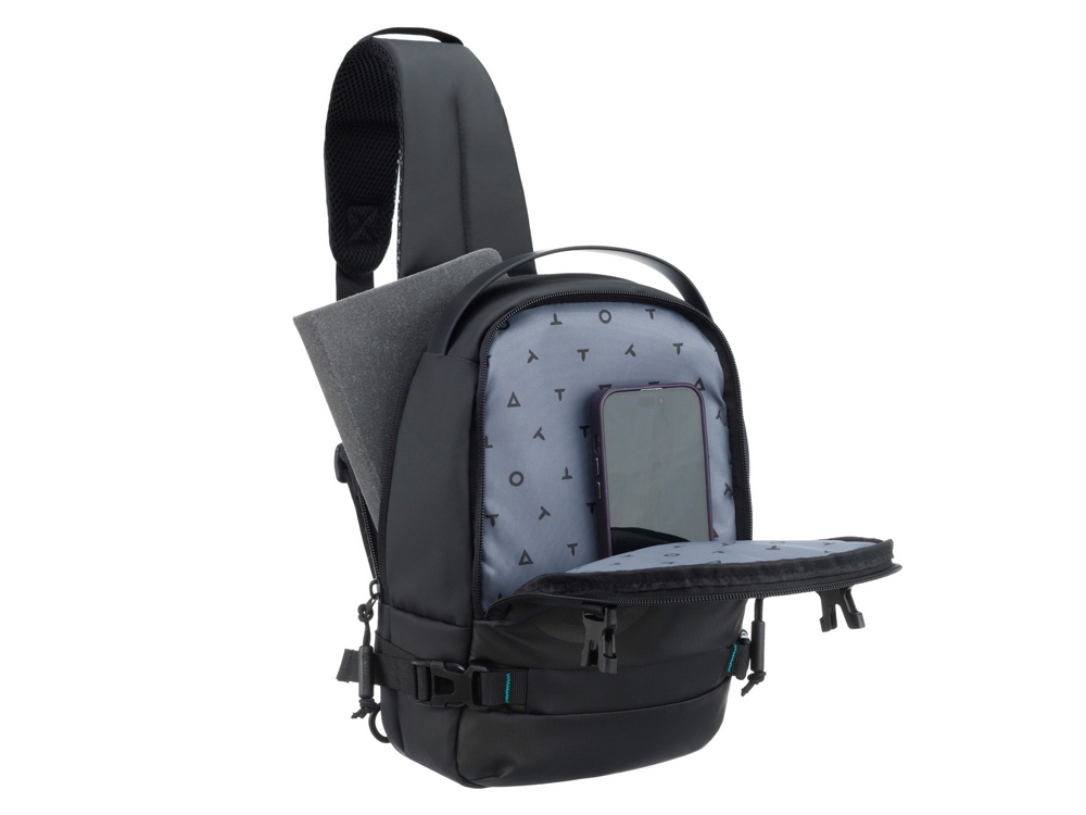 Рюкзак на одно плечо TORBER ЭКСТРИМ, чёрный, 20 х 8 х 31 см, 5л