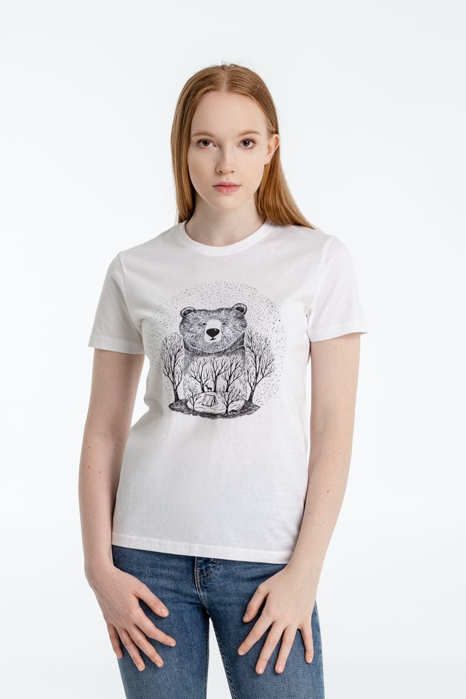 Футболка женская Bear с логотипом CoolColor | Print Logo