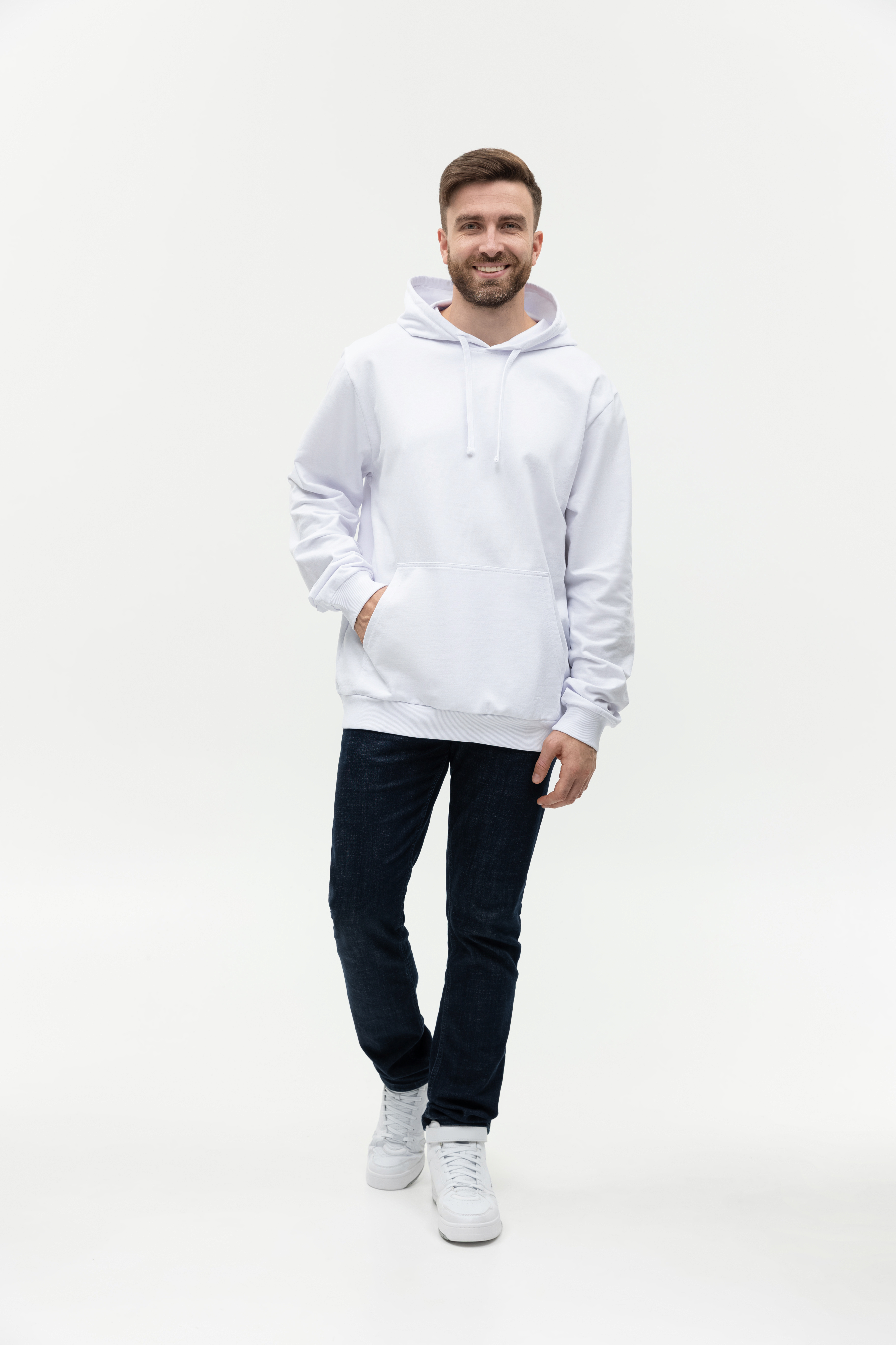 Худи унисекс STAN футер без начёса 260, 23, Белый,  (10/1)  (56/XXXL)