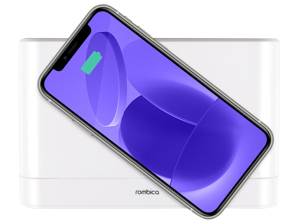 Часы с беспроводным зарядным устройством Rombica Timebox 1, белый (P)