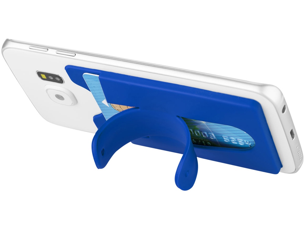 Чехол для карт с держателем мобильного, ярко-синий (Р)