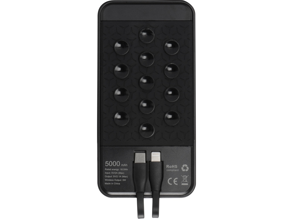 Портативное беспроводное зарядное устройство Octopus Air, 5000 mAh, черный