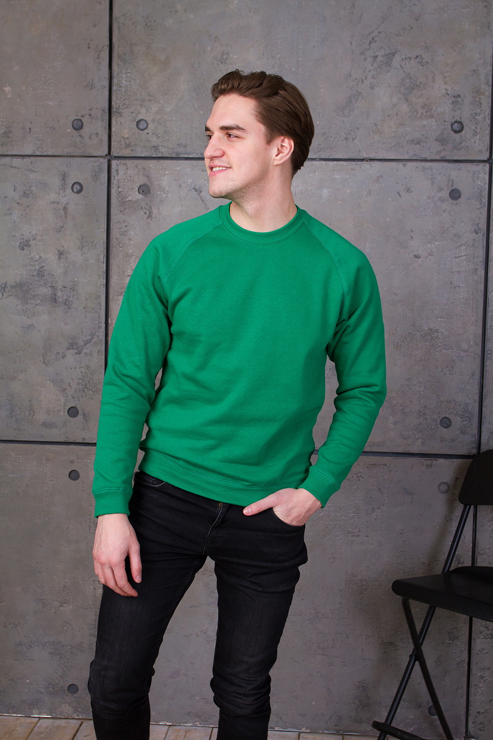 Свитшот унисекс STAN футер с начёсом 260, 53, Зелёный,  (30/1)  (56/XXXL)