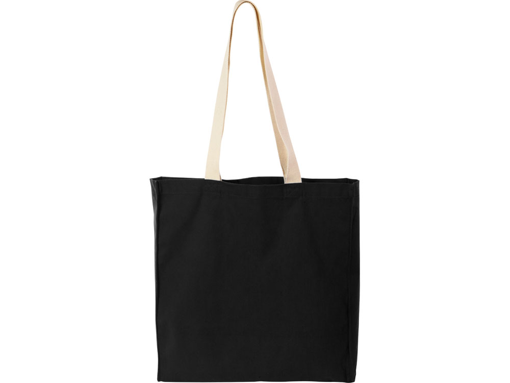 Сумка Donny из хлопка с донной складкой и парусиновыми ручками, черный