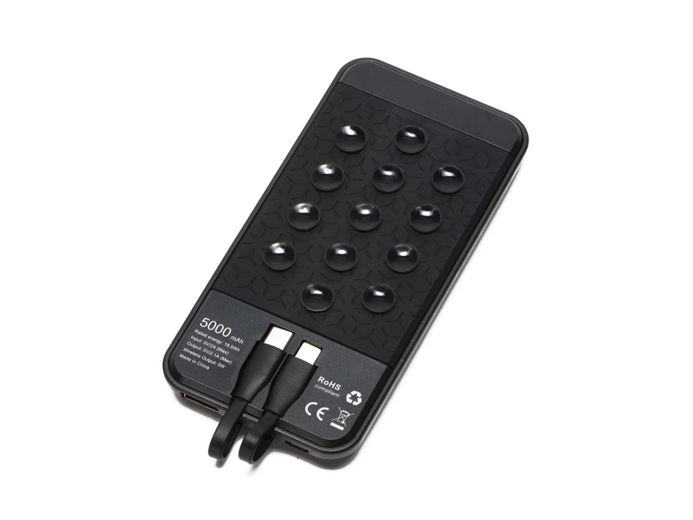 Портативное беспроводное зарядное устройство Octopus Air, 5000 mAh с логотипом Evolt | Print Logo