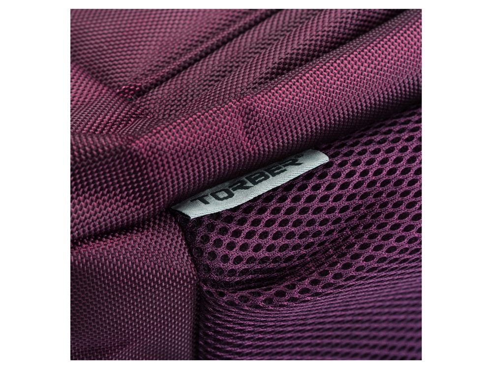 Рюкзак TORBER МЕГАПОЛИС с отделением для ноутбука 15, пурпурный, полиэстер, 46 х 32 x 13 см