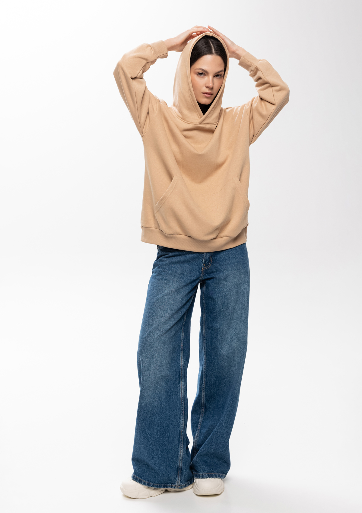 Худи унисекс STAN оверсайз футер без начёса 350, 66, Бежевый,  (54/1)  (44/XS)