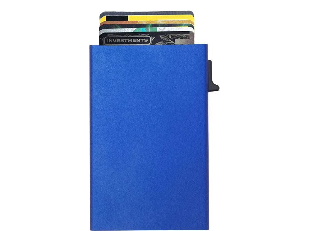 Картхолдер Florence с RFID- защитой из алюминия, синий