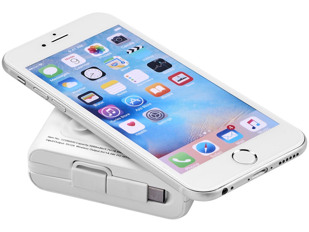 Беспроводной внешний аккумулятор Galaxy, 5000 mAh с логотипом Avenue | Print Logo