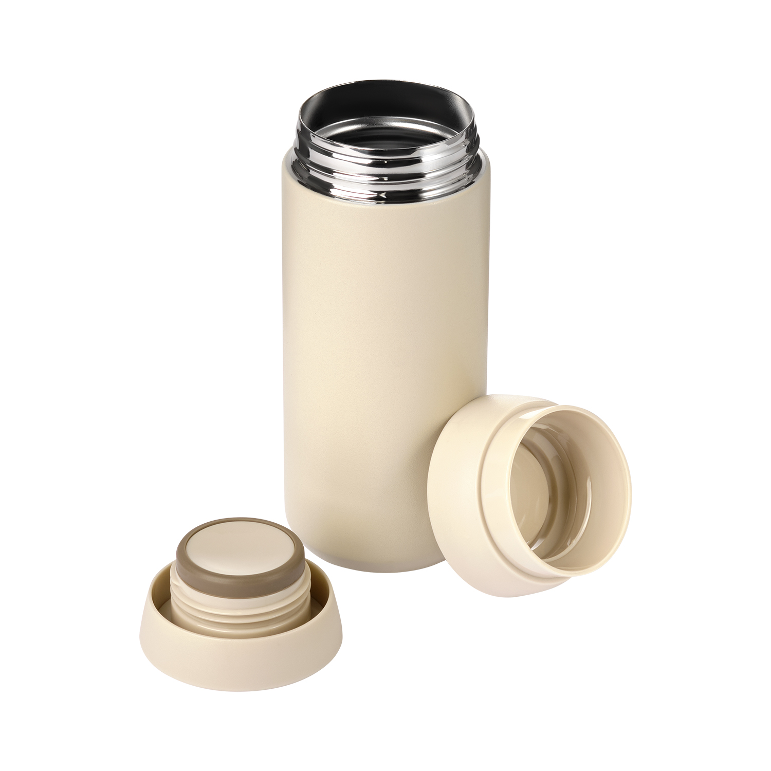 Термобутылка вакуумная герметичная Грейс (Grace), черная — пример нанесения логотипа (Portobello Термокружки) | Print Logo